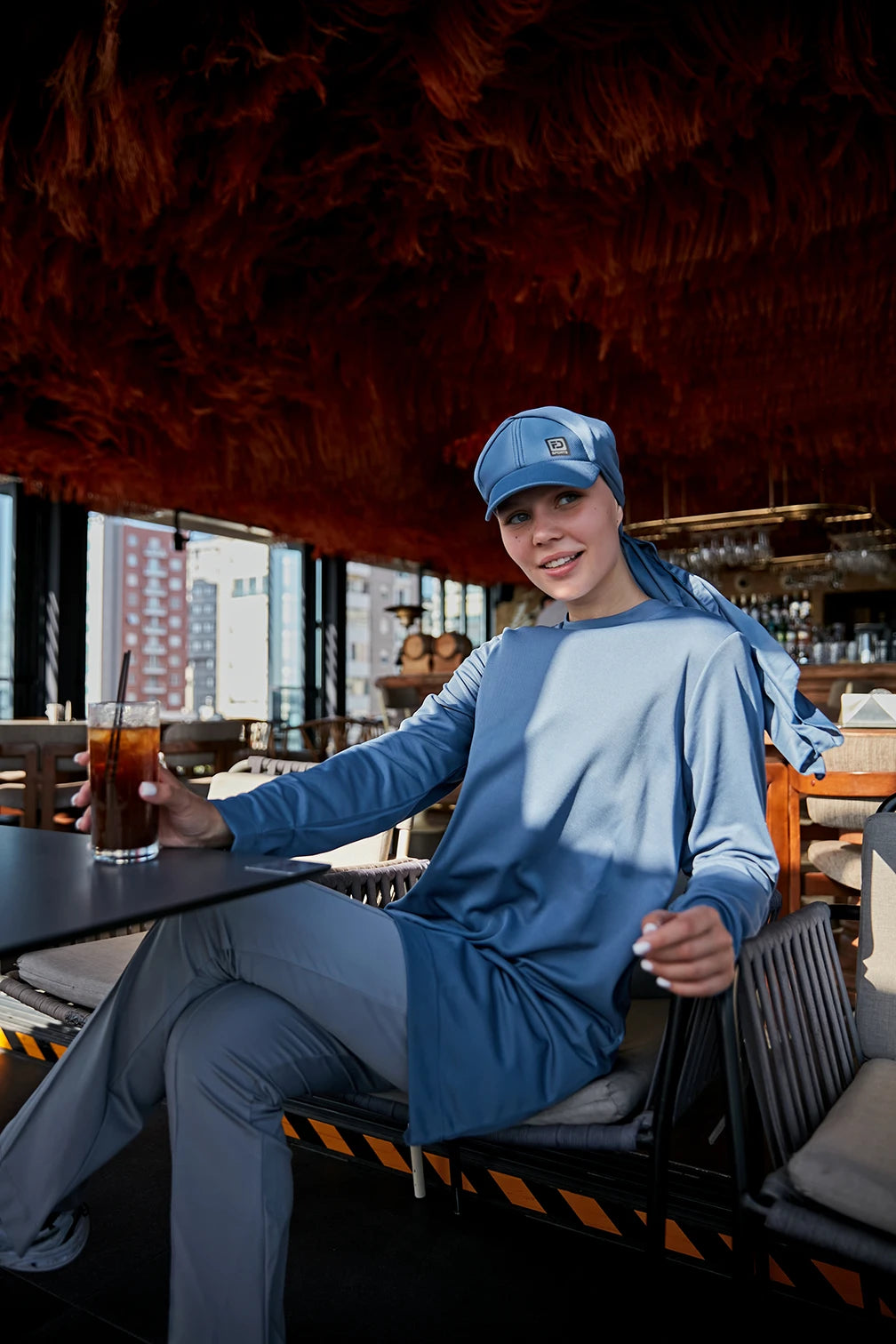 GYM-FIT Turtleneck Tracksuit Top - Blue