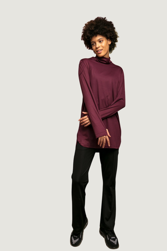 GYM-FIT Crewneck Tracksuit Top - Burgundi