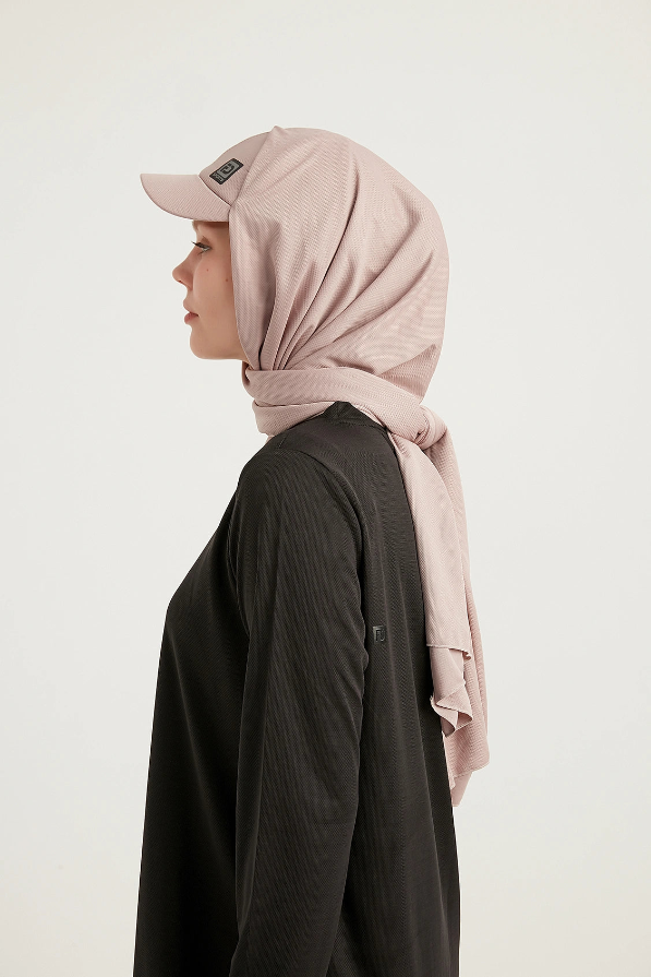 Sports hijab with cap - Blush
