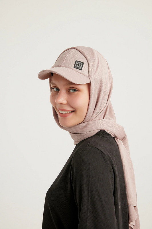 Sports hijab with cap - Blush