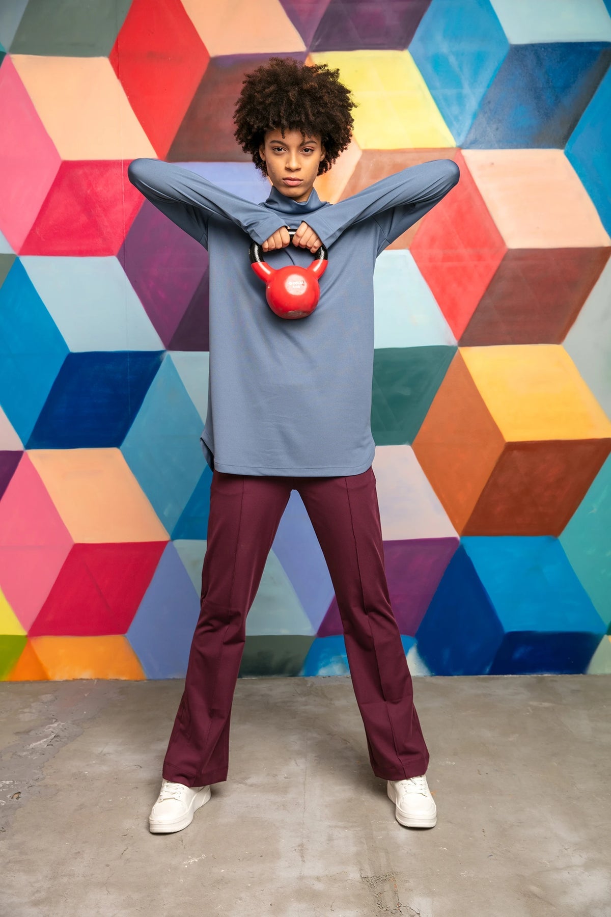 GYM-FIT Turtleneck Tracksuit Top - Blue