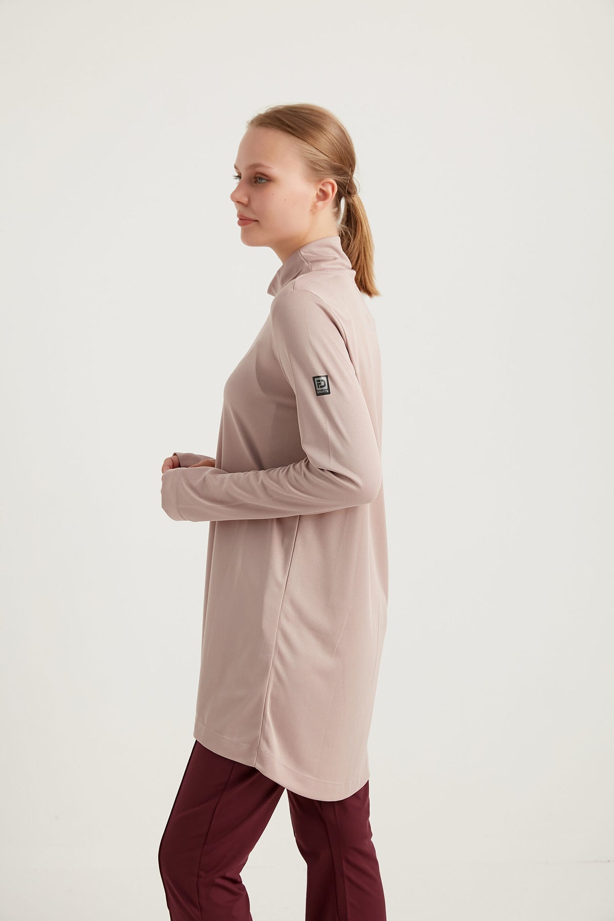 GYM-FIT Turtleneck Tracksuit Top - Blush