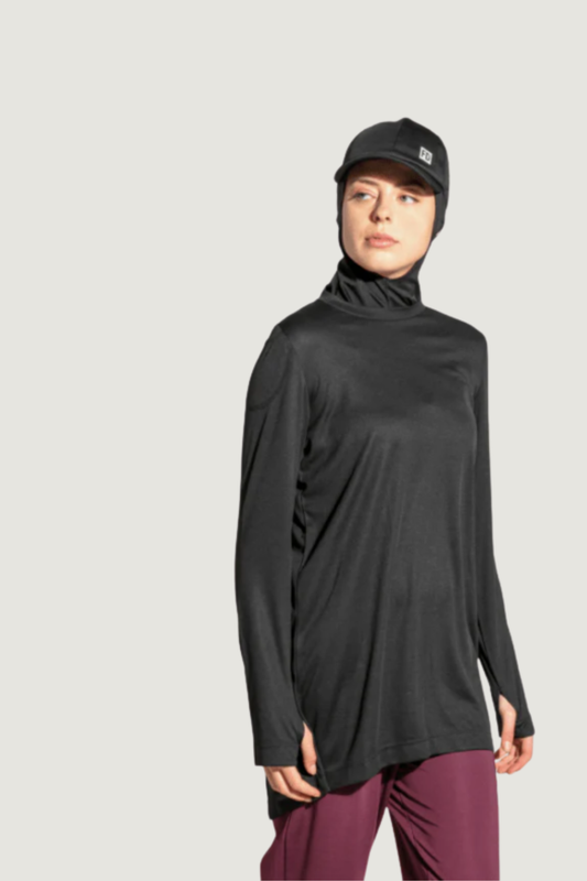 TRAIN-FIT Crew Neck Quick Dry Tracksuit Top - Black