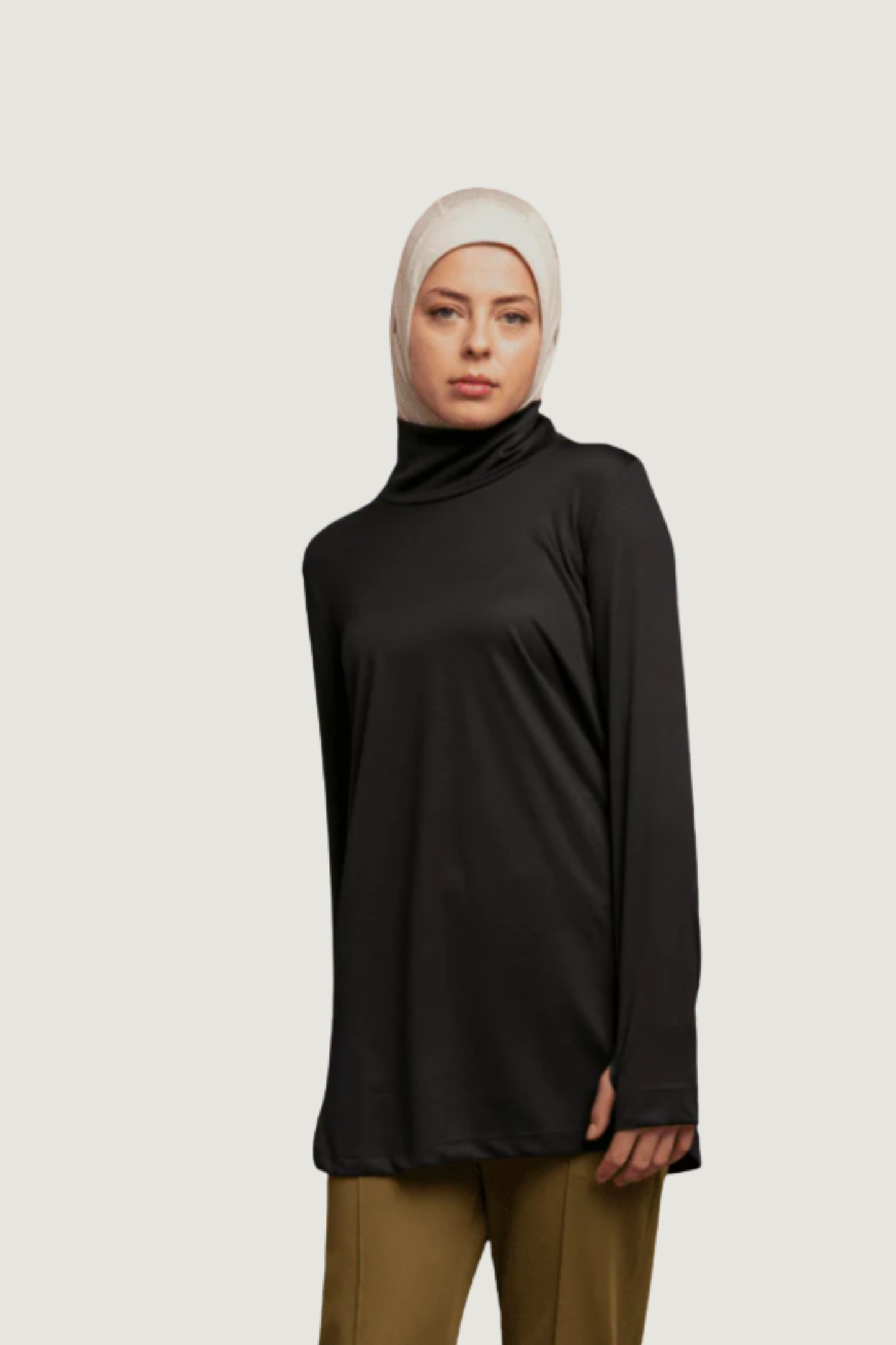 GYM-FIT Turtleneck Quick Dry Tracksuit Top - Black