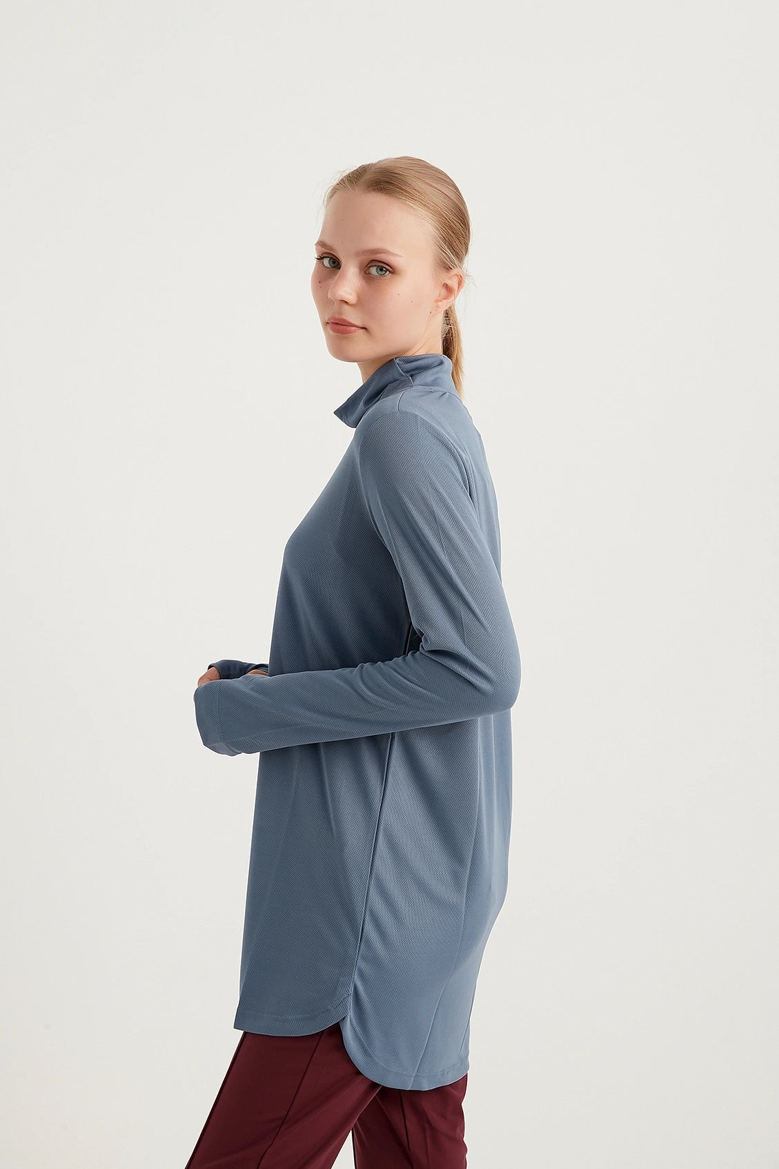 GYM-FIT Turtleneck Tracksuit Top - Blue
