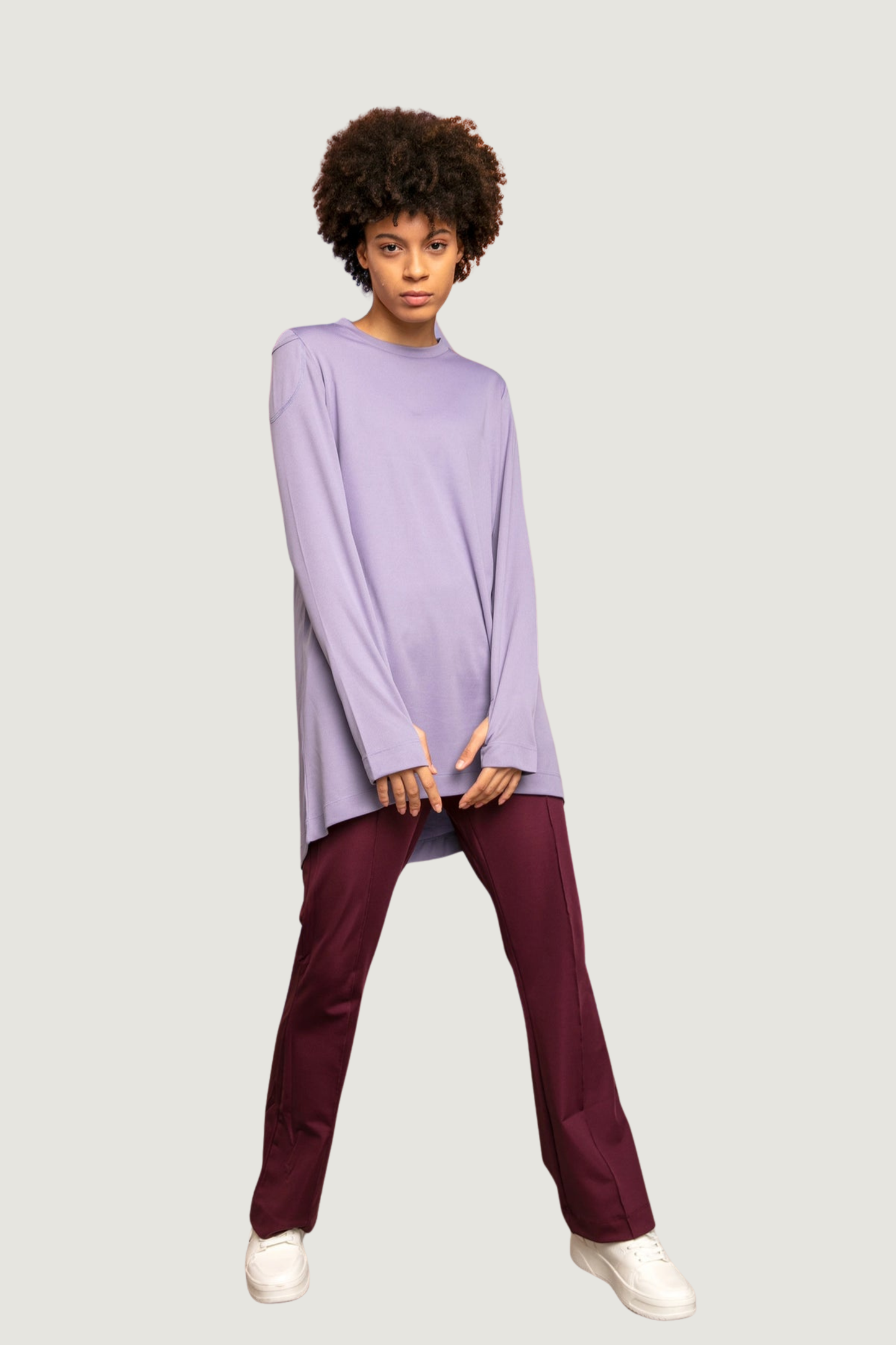 GYM-FIT Crewneck Tracksuit Top - lavender