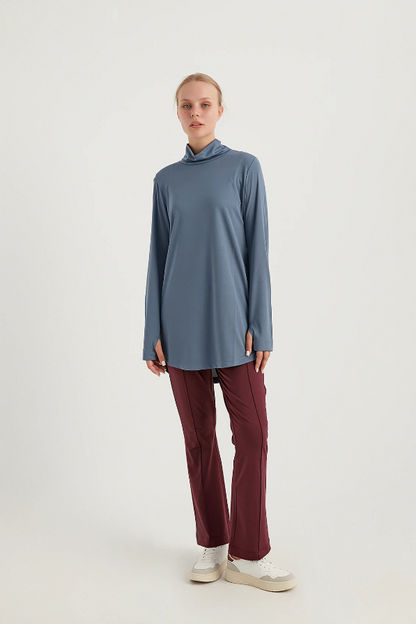 GYM-FIT Turtleneck Tracksuit Top - Blue