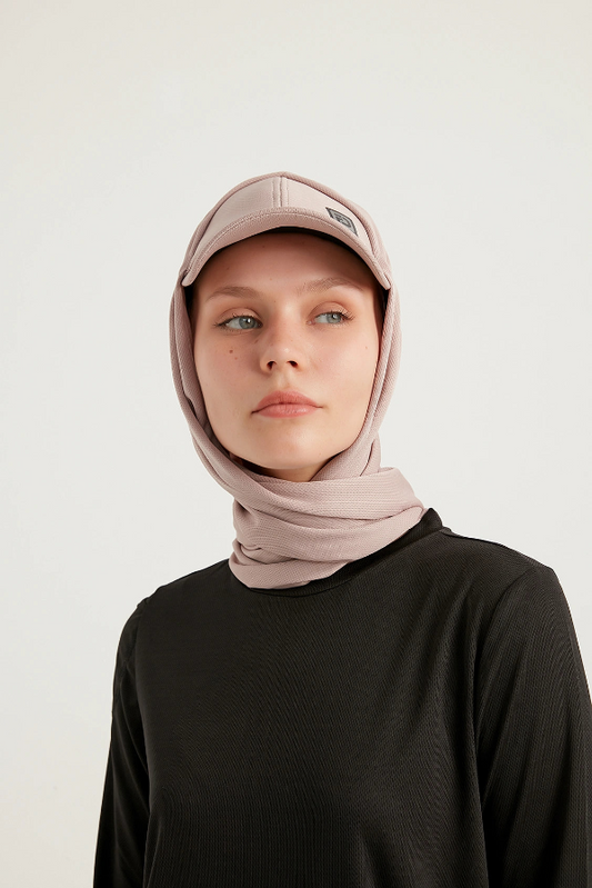 Sports hijab with cap - Blush