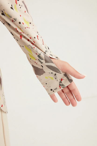 GYM-FIT Turtleneck Tracksuit Top - Patterned