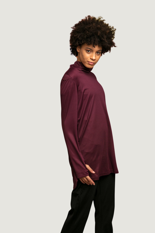 GYM-FIT Crewneck Tracksuit Top - Burgundi