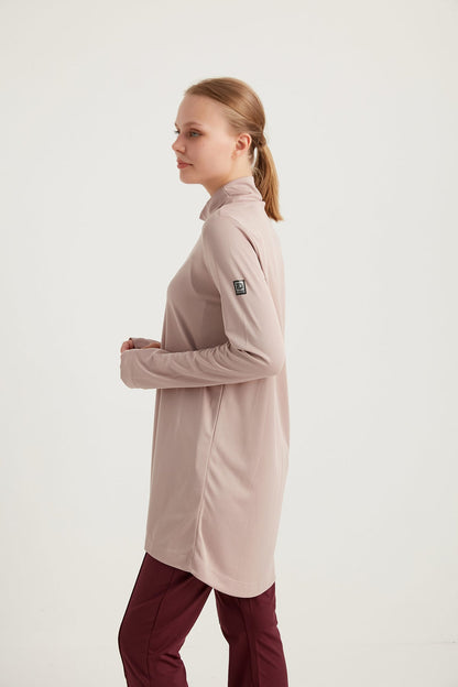GYM-FIT Turtleneck Tracksuit Top - Blush