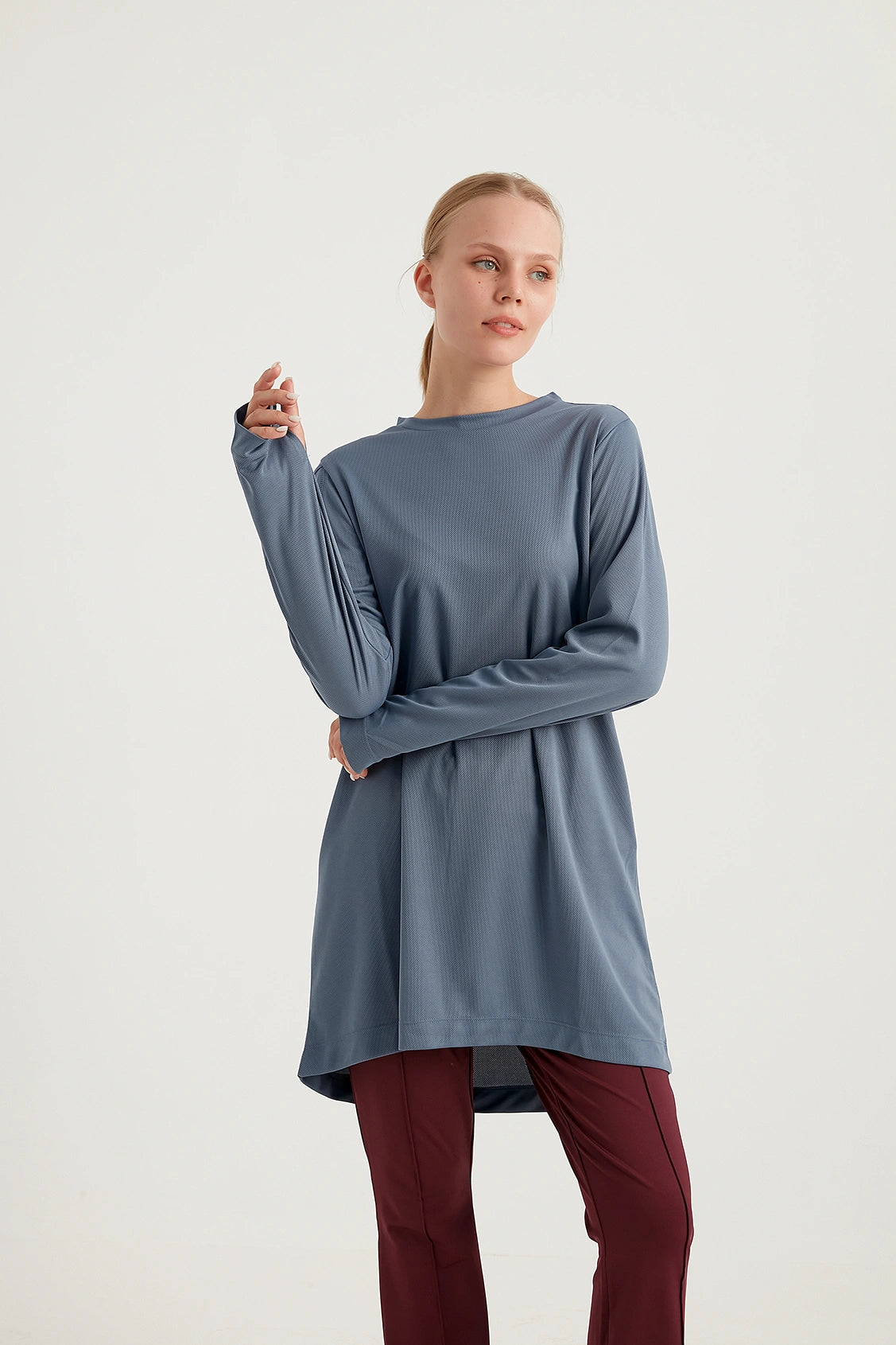 GYM-FIT Turtleneck Tracksuit Top - Blue