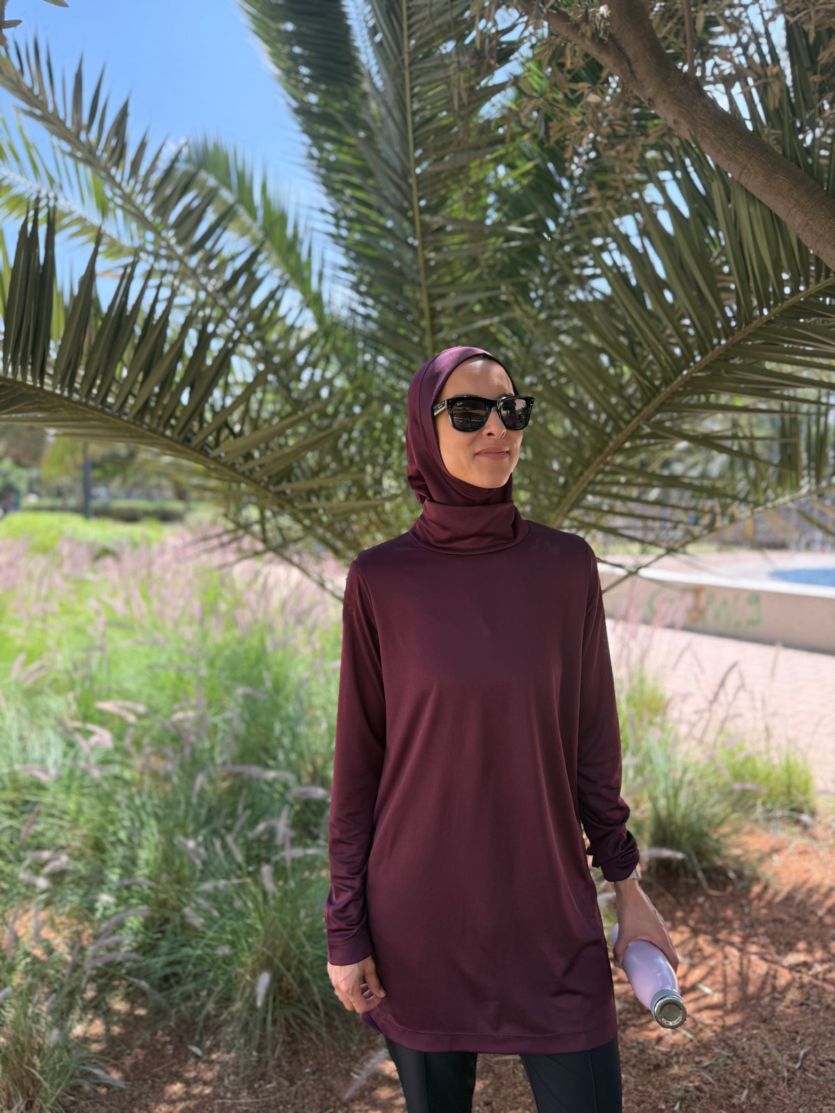 Top and matching Hijab - Burgundy